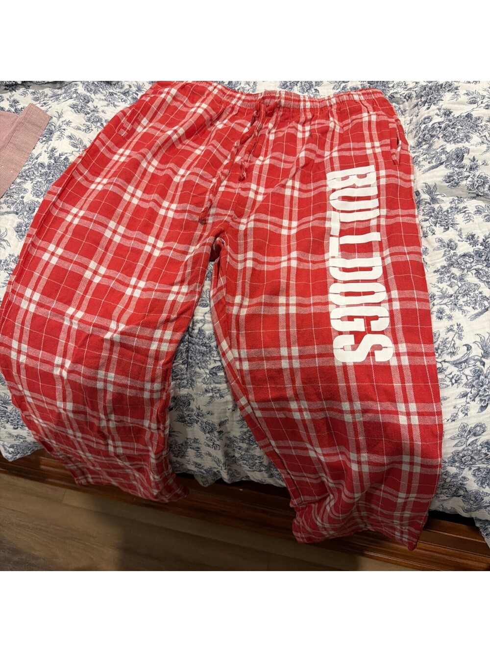 Red Plaid Bulldogs Lounge Pants
